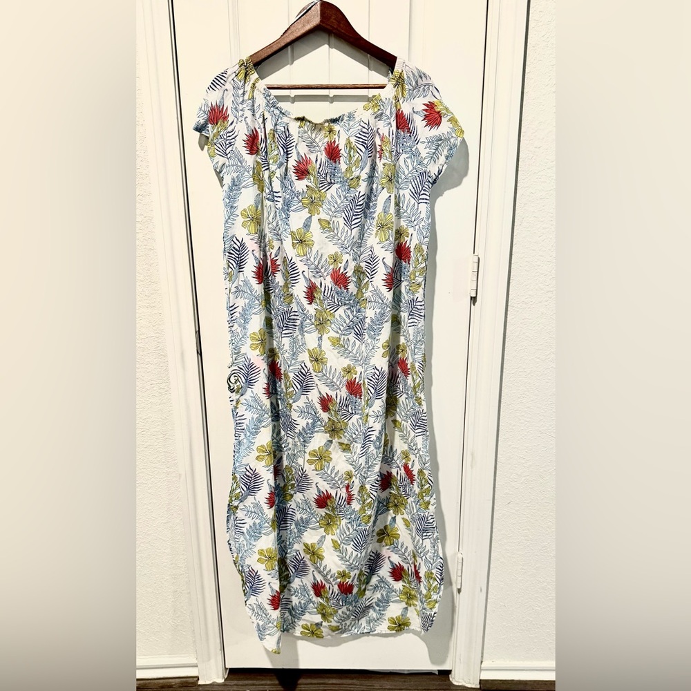 Roberta Roller Rabbit 100% Cotton Tropical Floral Nightgown/Coverup Women’s Xs - Picture 2 of 10